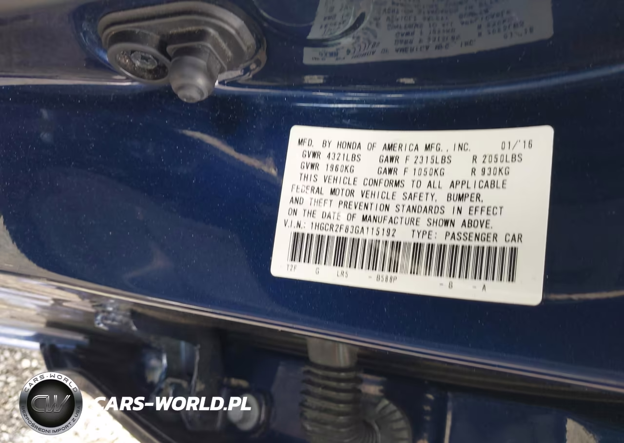 2016 Honda Accord Ex-L VIN:1HGCR2F83GA115192 - 9