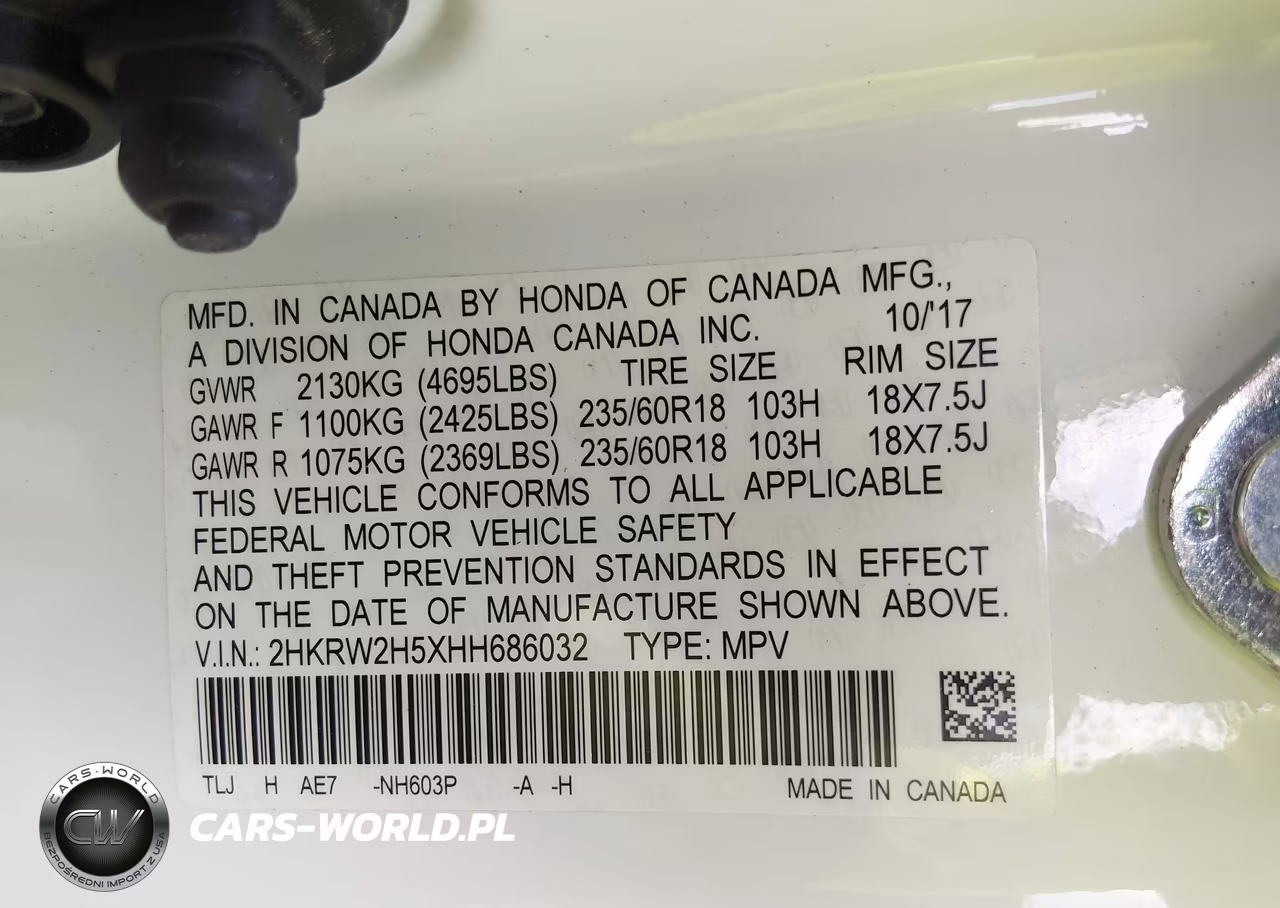 2017 Honda Cr-V Ex VIN:2HKRW2H5XHH686032 - 9