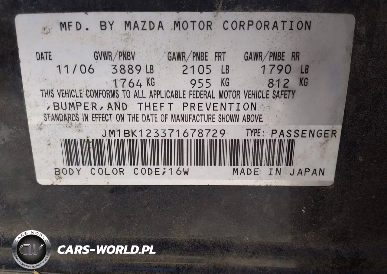 2007 Mazda Mazda3 S Sport VIN:JM1BK123371678729 - 9