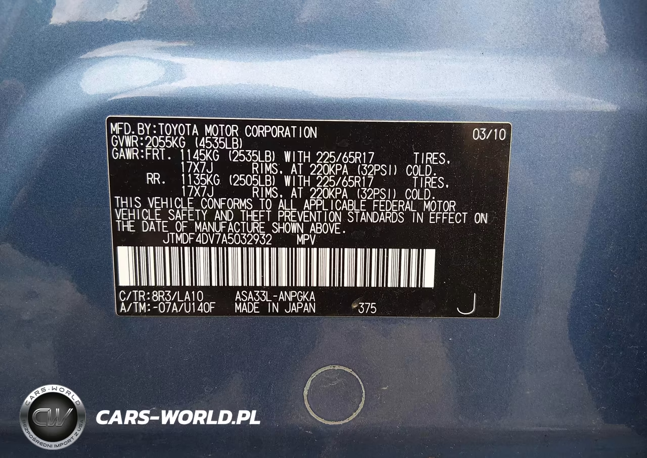 2010 Toyota Rav4 Limited VIN:JTMDF4DV7A5032932 - 9