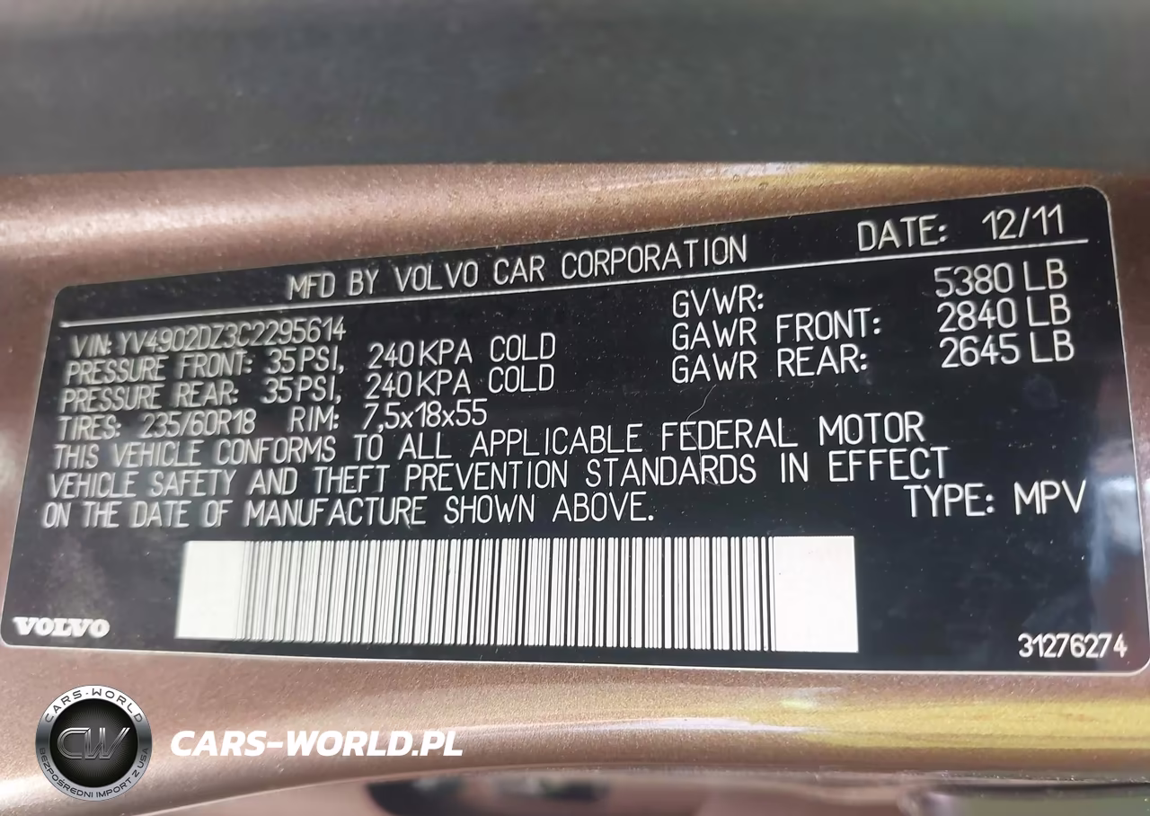2012 Volvo Xc60 T6 Premier Plus VIN:YV4902DZ3C2295614 - 9