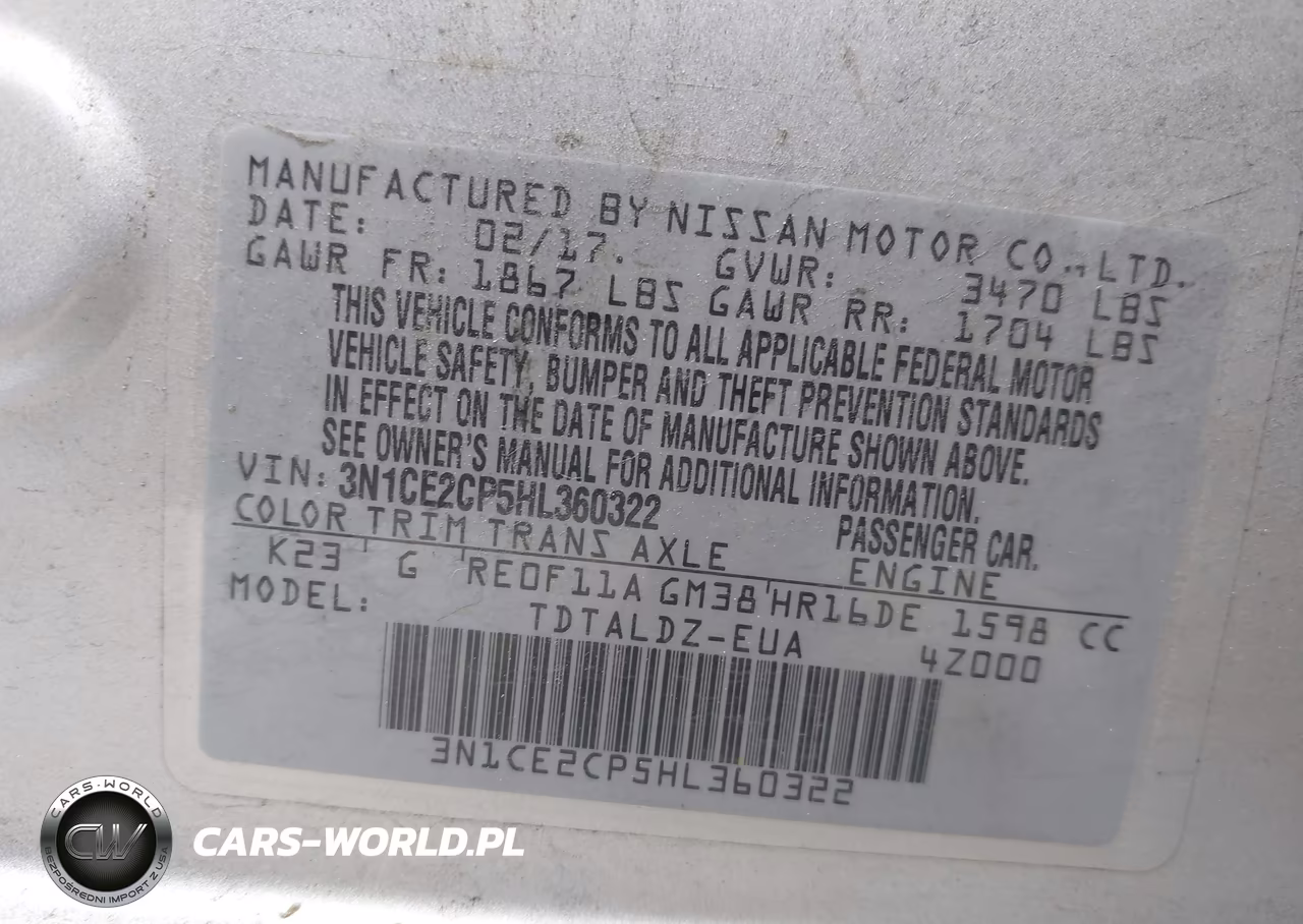 2017 Nissan Versa Note Sv VIN:3N1CE2CP5HL360322 - 9
