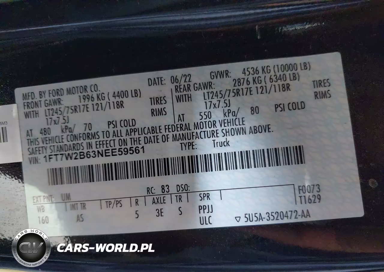 2022 Ford F-250 Xl VIN:1FT7W2B63NEE59561 - 9