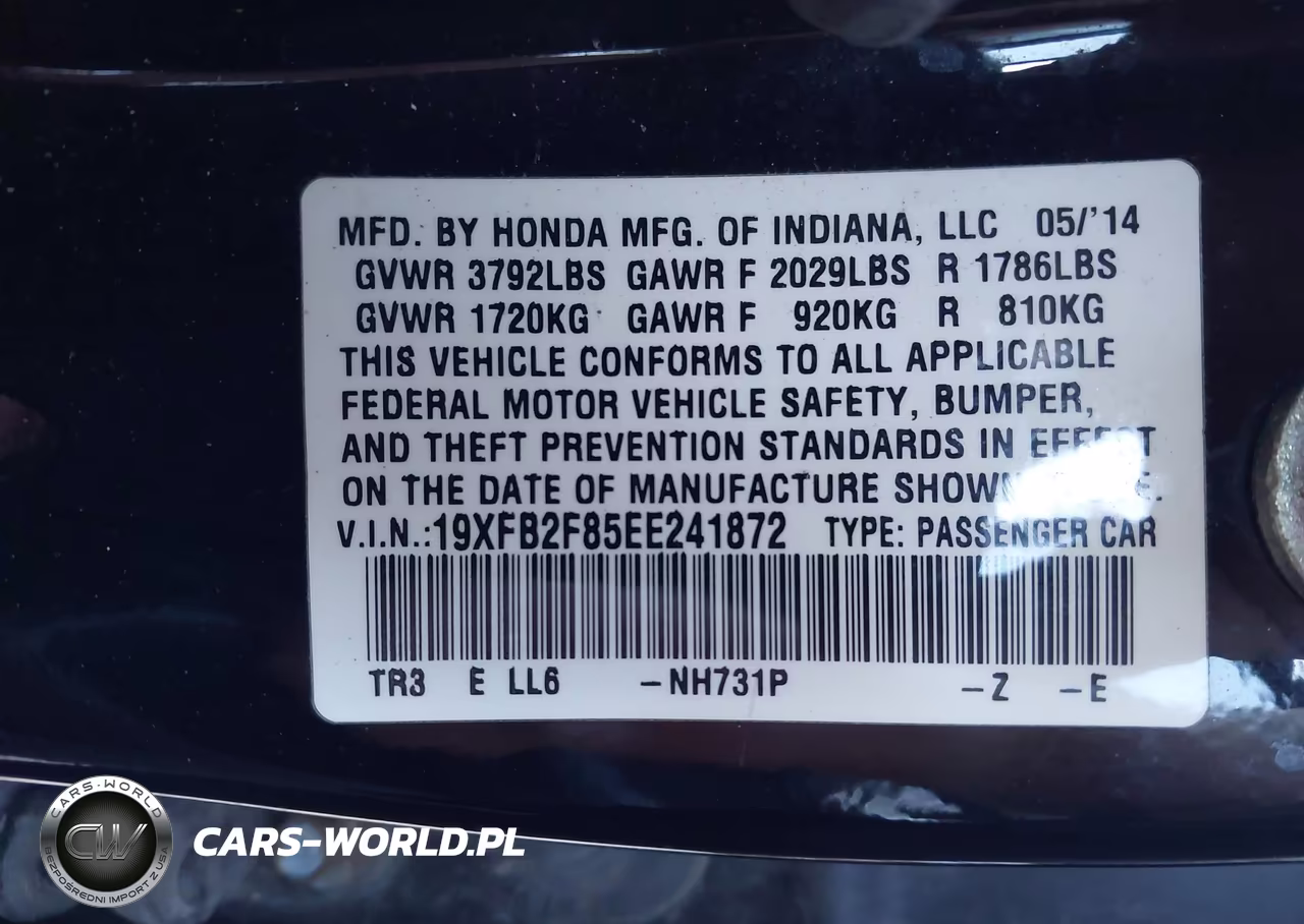 2014 Honda Civic Ex VIN:19XFB2F85EE241872 - 9