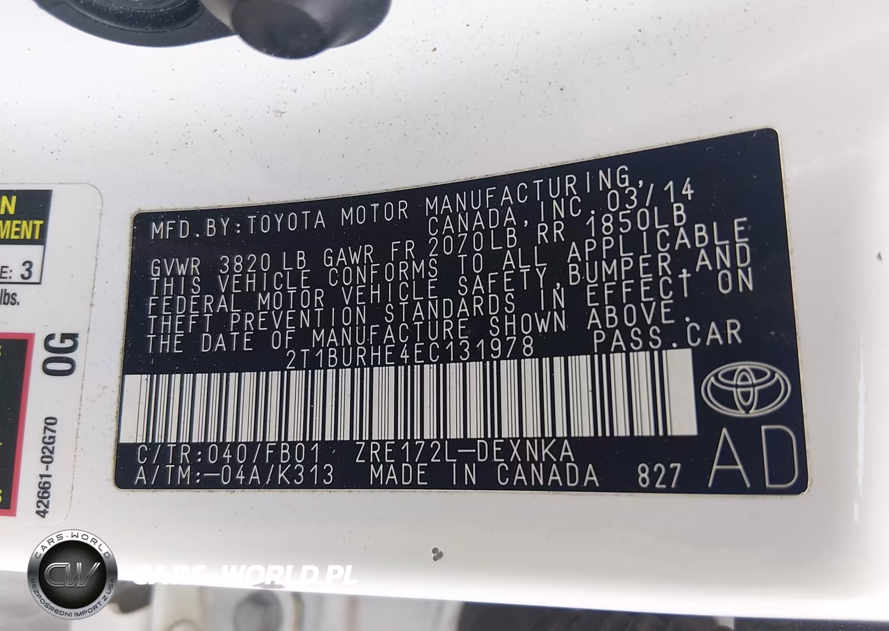 2014 Toyota Corolla Le VIN:2T1BURHE4EC131978 - 9