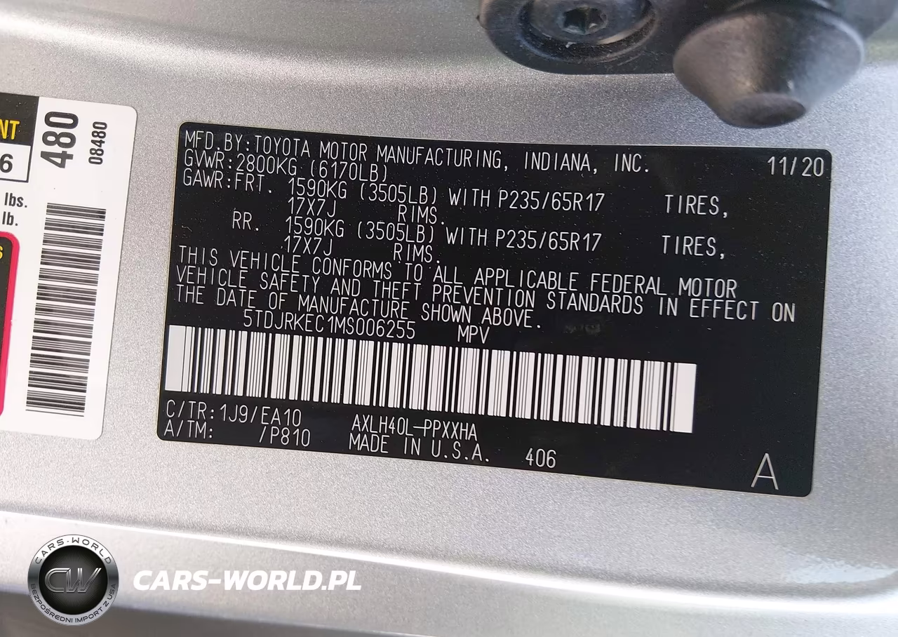 2021 Toyota Sienna Xle VIN:5TDJRKEC1MS006255 - 9