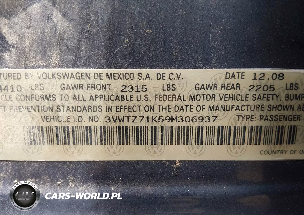 2009 Volkswagen Jetta 2.5L Se VIN:3VWTZ71K59M306937 - 9