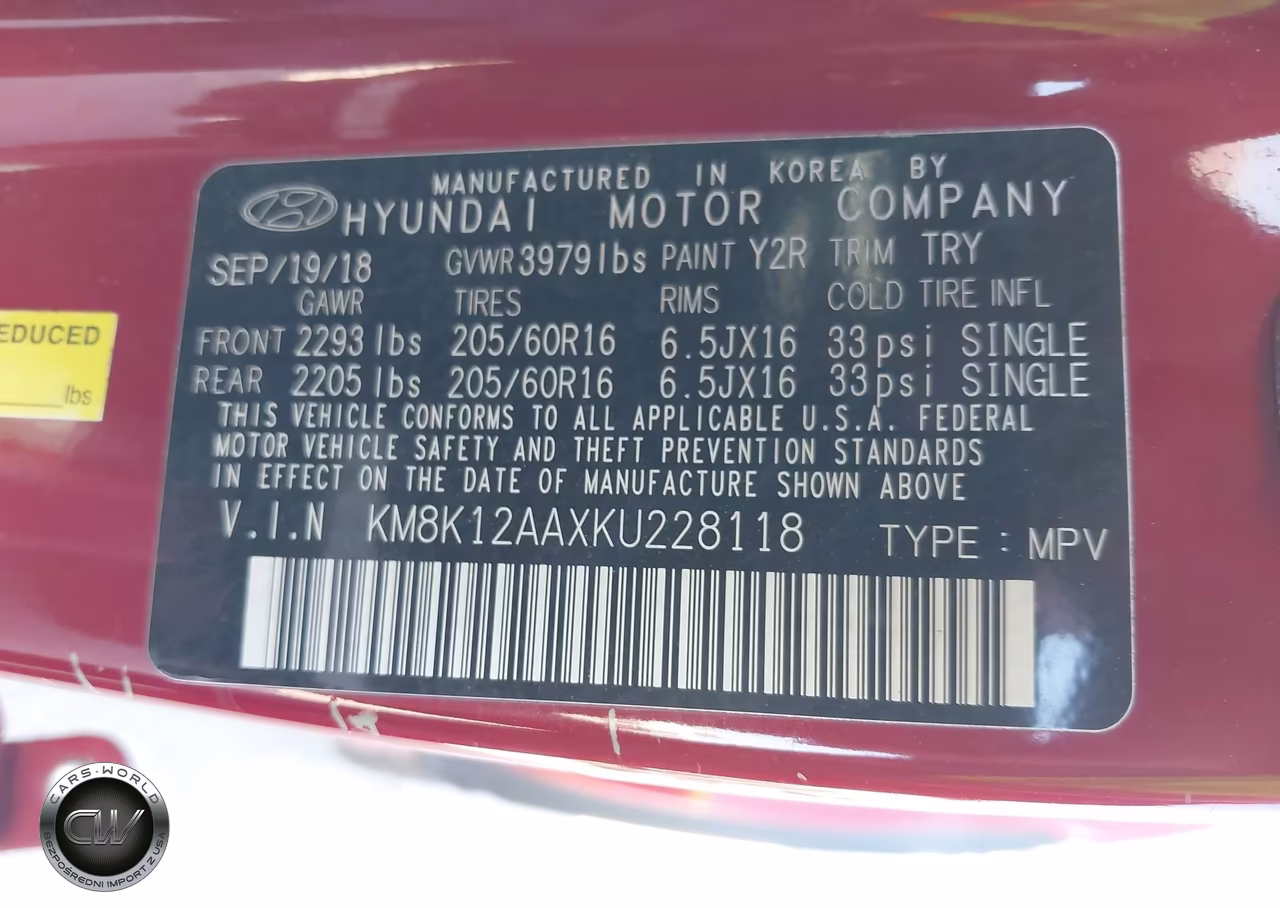 2019 Hyundai Kona Se VIN:KM8K12AAXKU228118 - 9