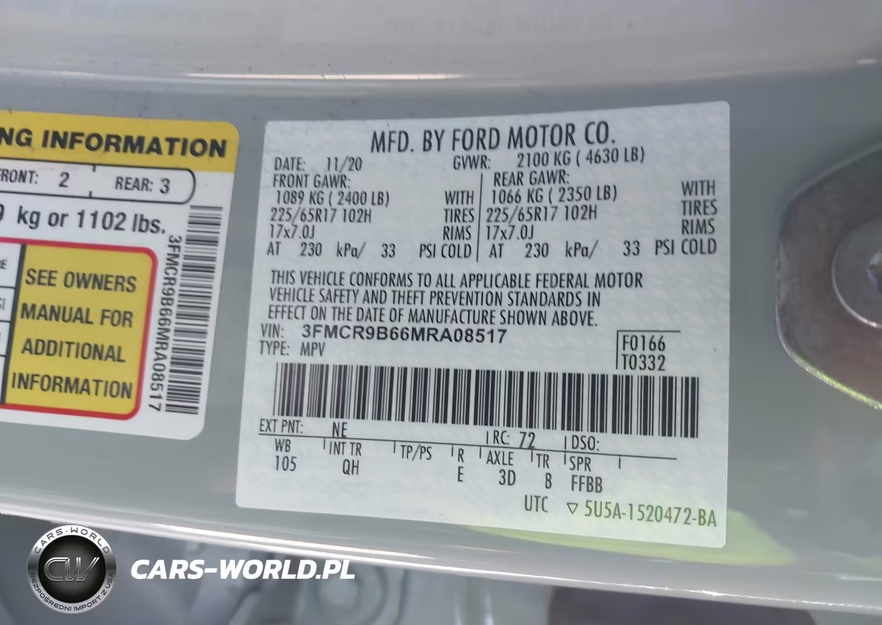 2021 Ford Bronco Sport Big Bend VIN:3FMCR9B66MRA08517 - 9