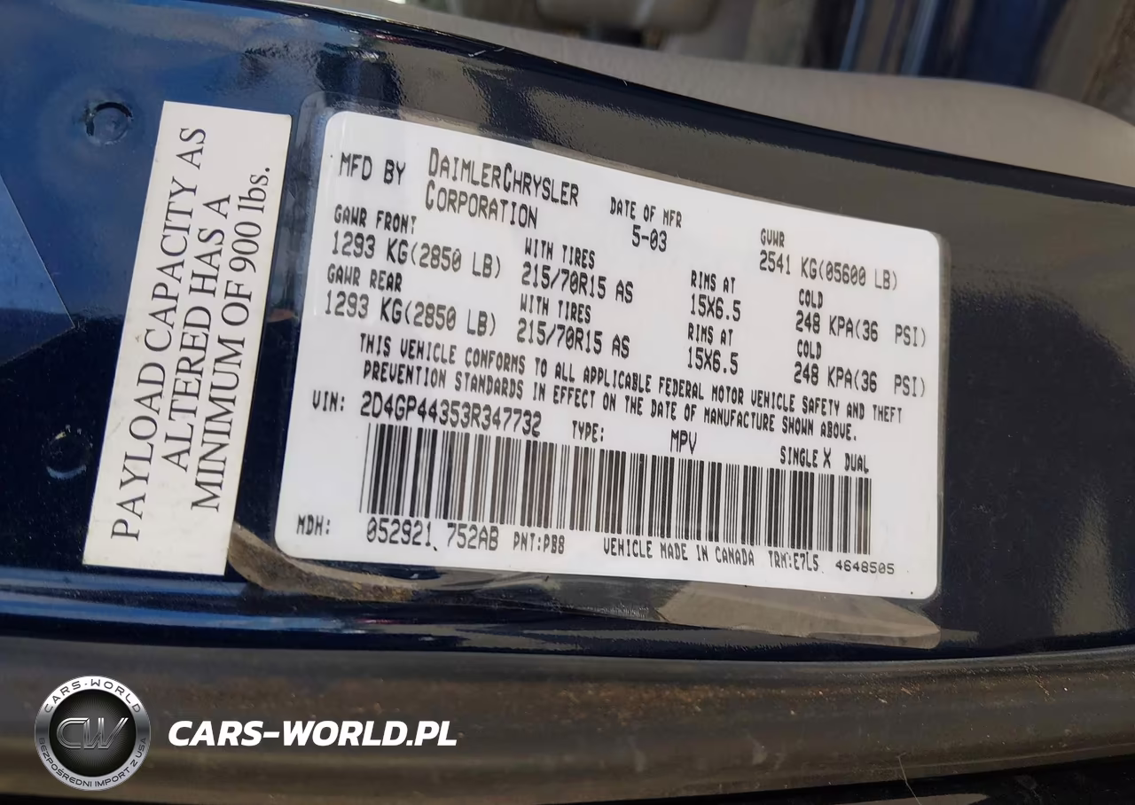2003 Dodge Grand Caravan Sport VIN:2D4GP44353R347732 - 9
