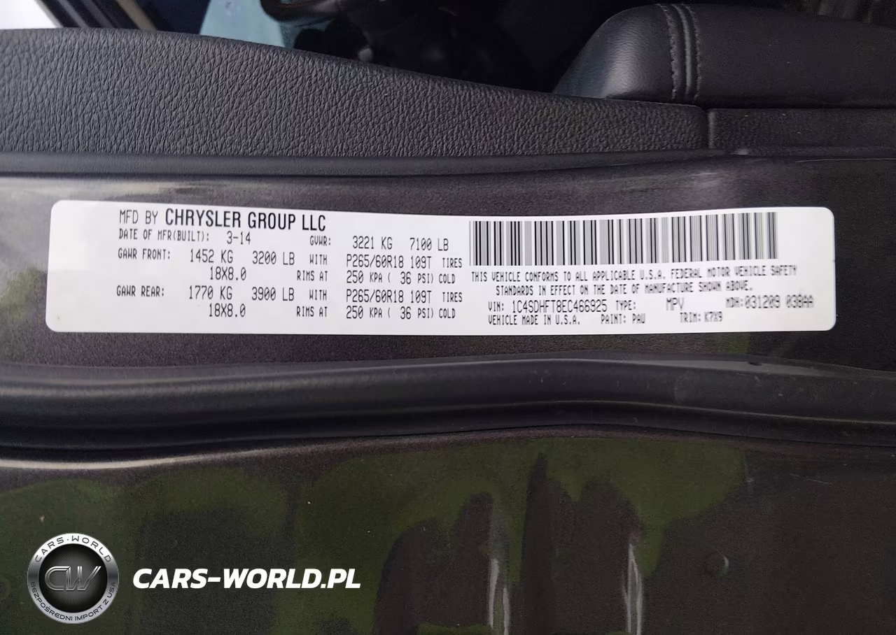 2014 Dodge Durango Special Service VIN:1C4SDHFT8EC466925 - 9