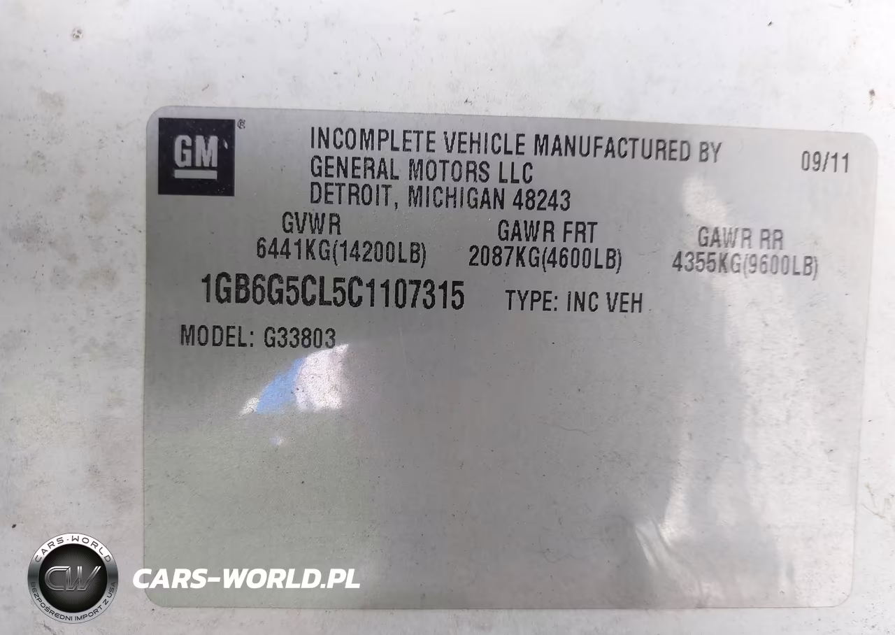 2012 Chevrolet Express Cutaway 4500 Series Diesel VIN:1GB6G5CL5C1107315 - 8
