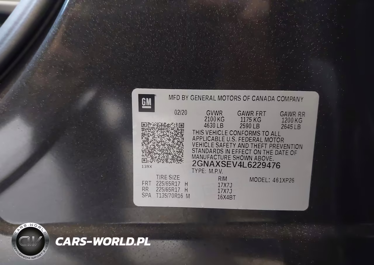 2020 Chevrolet Equinox Awd Ls VIN:2GNAXSEV4L6229476 - 9