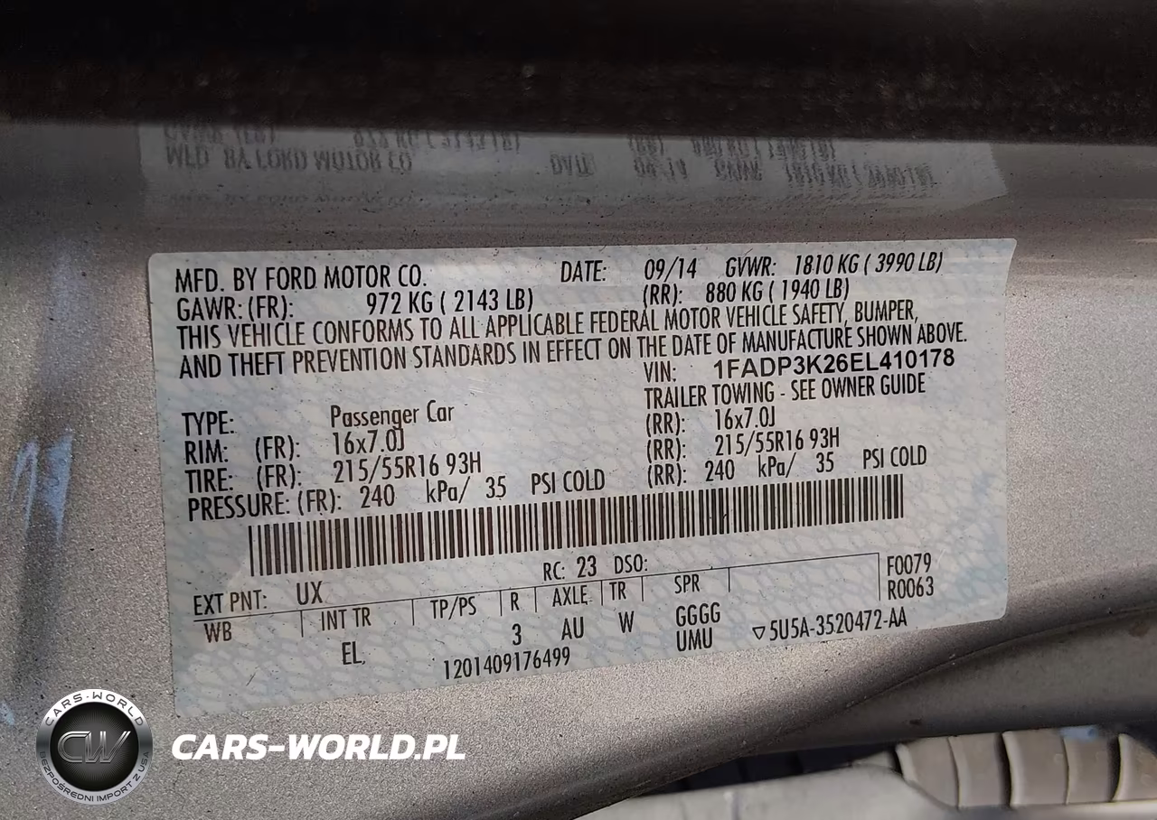 2014 Ford Focus Se VIN:1FADP3K26EL410178 - 9