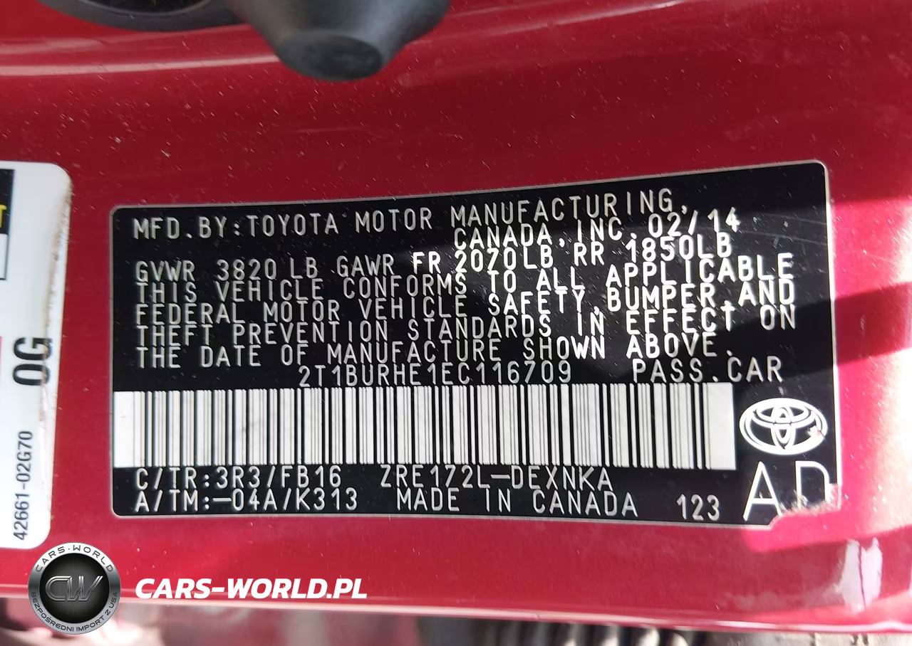 2014 Toyota Corolla Le VIN:2T1BURHE1EC116709 - 9
