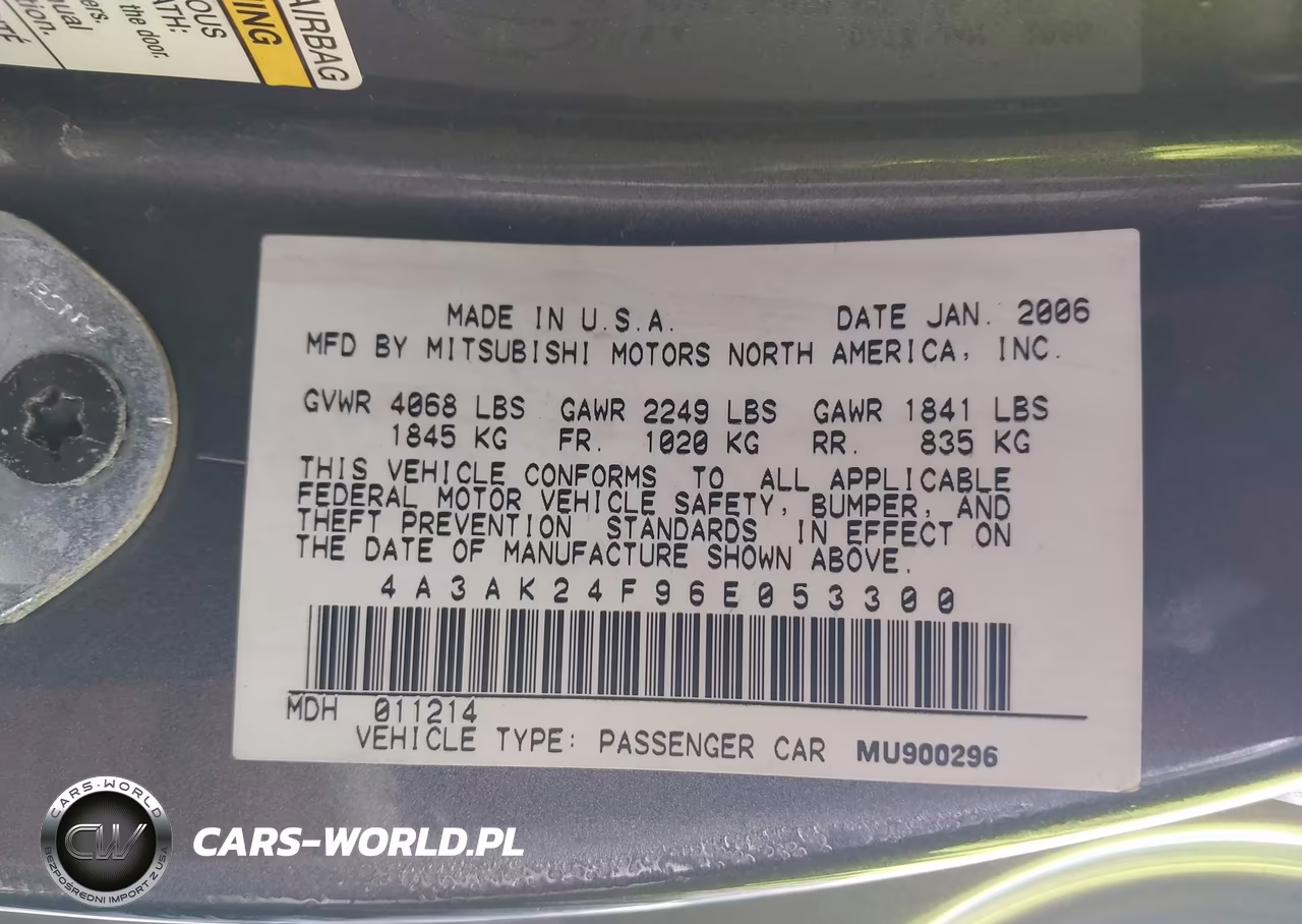 2006 Mitsubishi Eclipse Gs VIN:4A3AK24F96E053300 - 9
