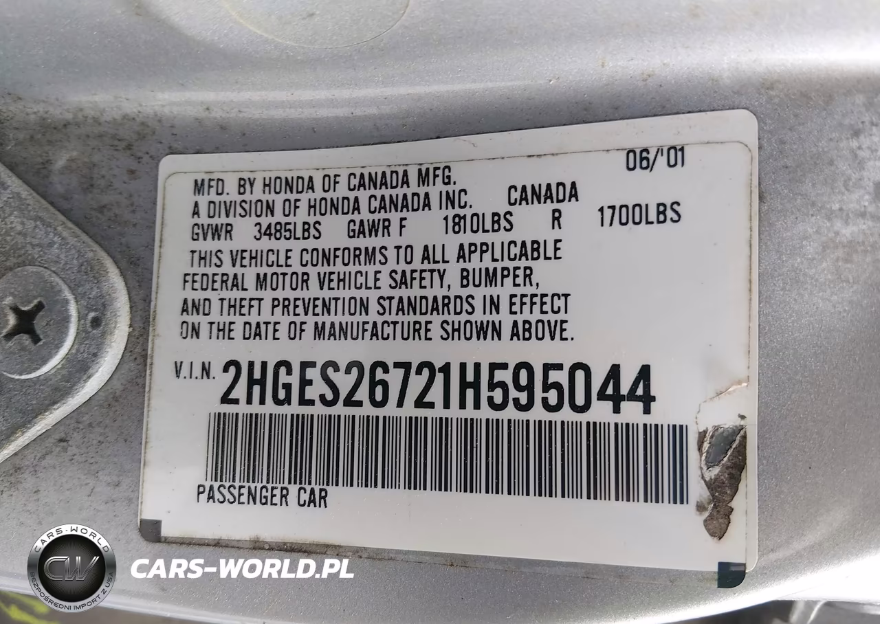 2001 Honda Civic Ex VIN:2HGES26721H595044 - 9