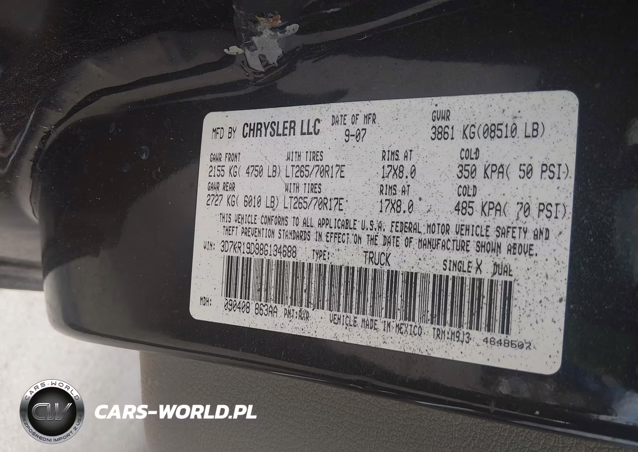 2008 Dodge Ram 1500 Sxt-Slt VIN:3D7KR19D98G134688 - 9