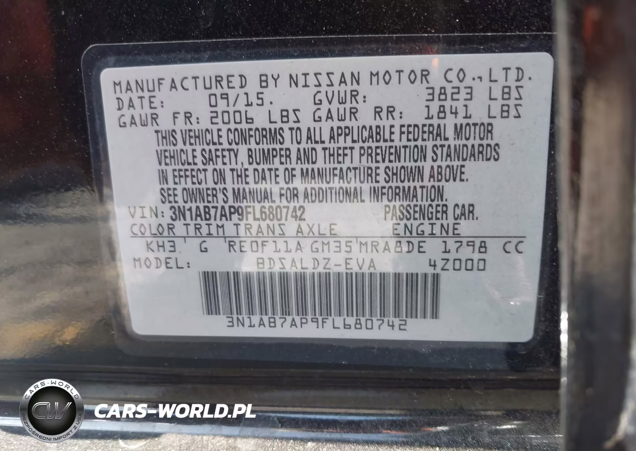 2015 Nissan Sentra Fe+ S-S-Sl-Sr-Sv VIN:3N1AB7AP9FL680742 - 9