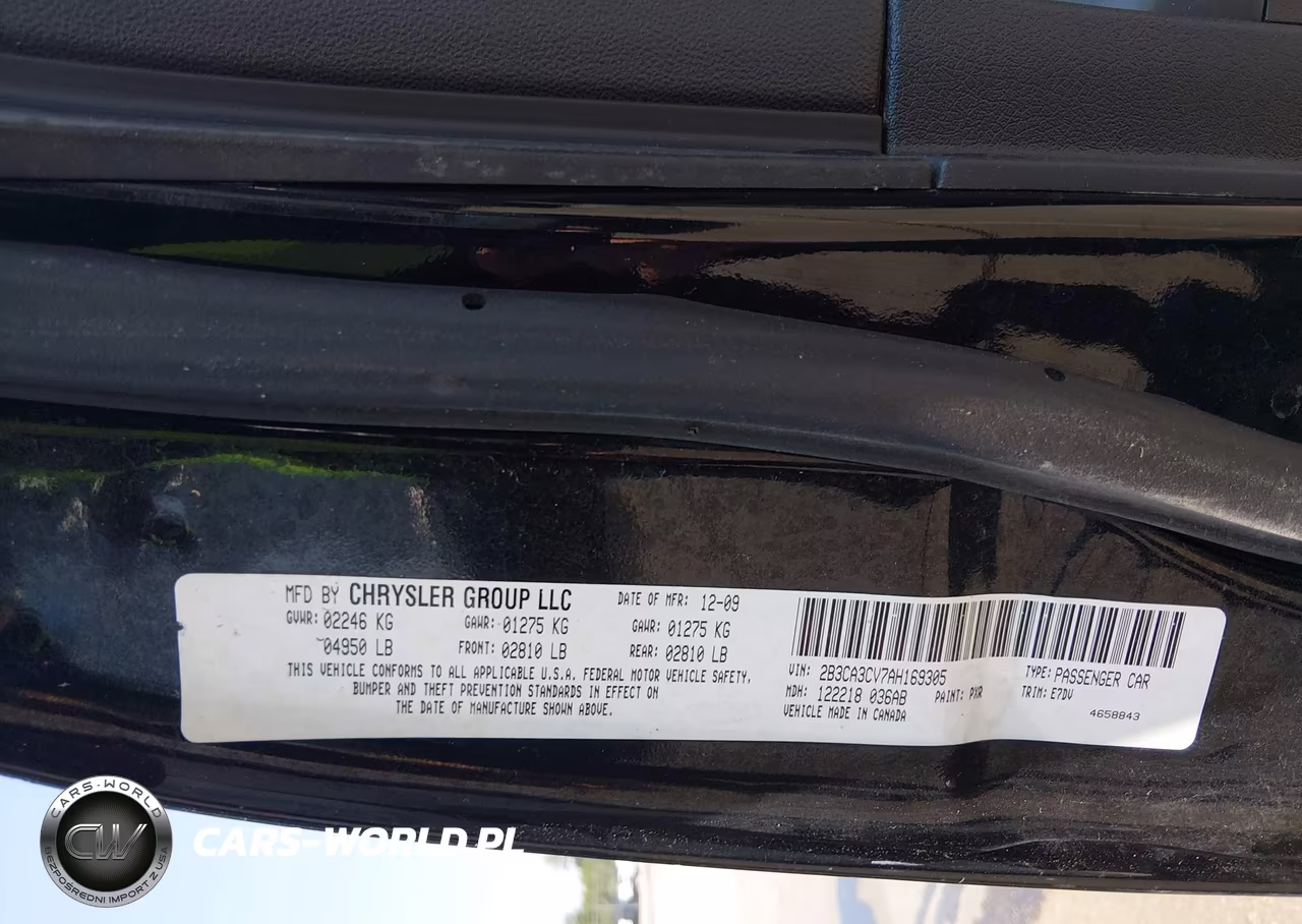 2010 Dodge Charger Sxt VIN:2B3CA3CV7AH169305 - 9