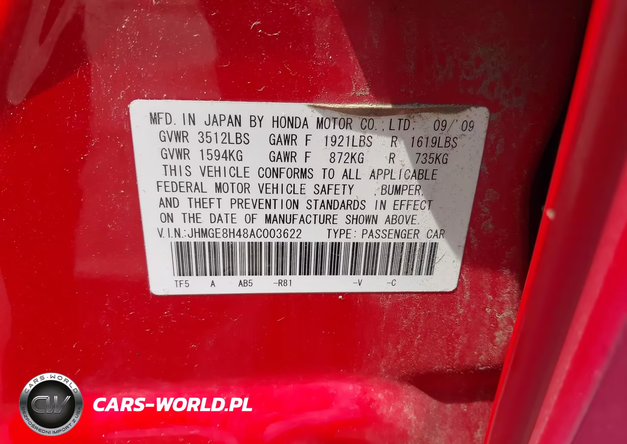 2010 Honda Fit Sport VIN:JHMGE8H48AC003622 - 9