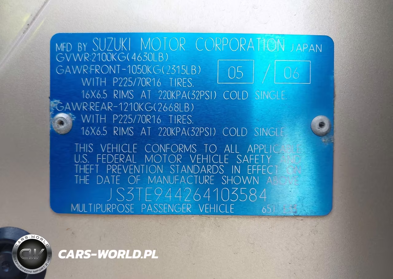2006 Suzuki Grand Vitara Xsport VIN:JS3TE944264103584 - 9