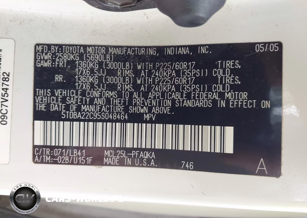 2005 Toyota Sienna Xle Limited VIN:5TDBA22C95S048464 - 9