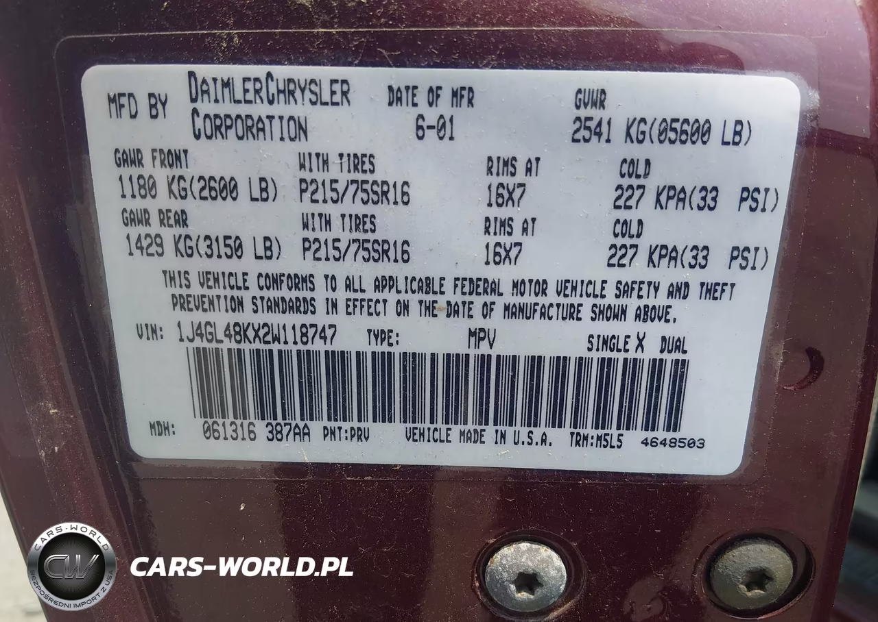 2002 Jeep Liberty Sport VIN:1J4GL48KX2W118747 - 9