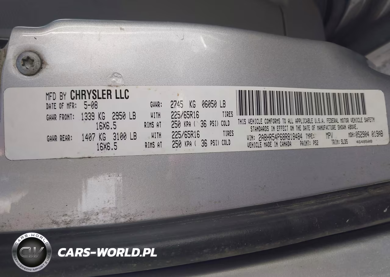 2008 Chrysler Town & Country Touring VIN:2A8HR54P68R818484 - 9