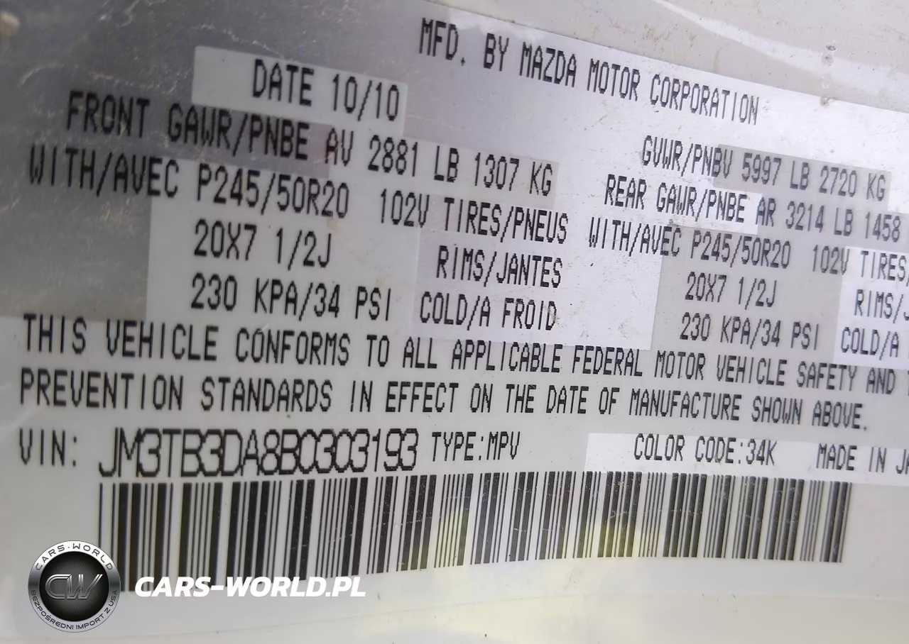 2011 Mazda Cx-9 Grand Touring VIN:JM3TB3DA8B0303193 - 9