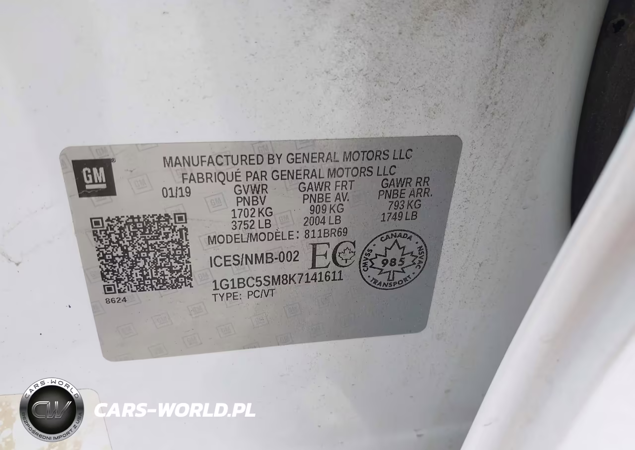 2019 Chevrolet Cruze Ls VIN:1G1BC5SM8K7141611 - 9