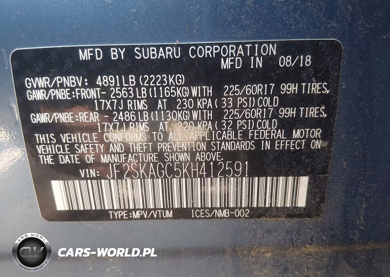 2019 Subaru Forester Premium VIN:JF2SKAGC5KH412591 - 9