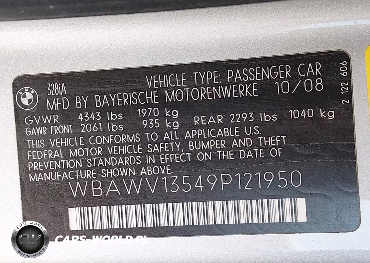 2009 BMW 328I VIN:WBAWV13549P121950 - 9