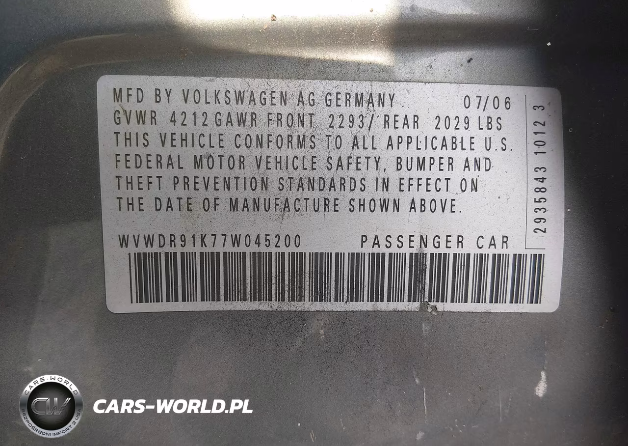 2007 Volkswagen Rabbit 4-Door VIN:WVWDR91K77W045200 - 9