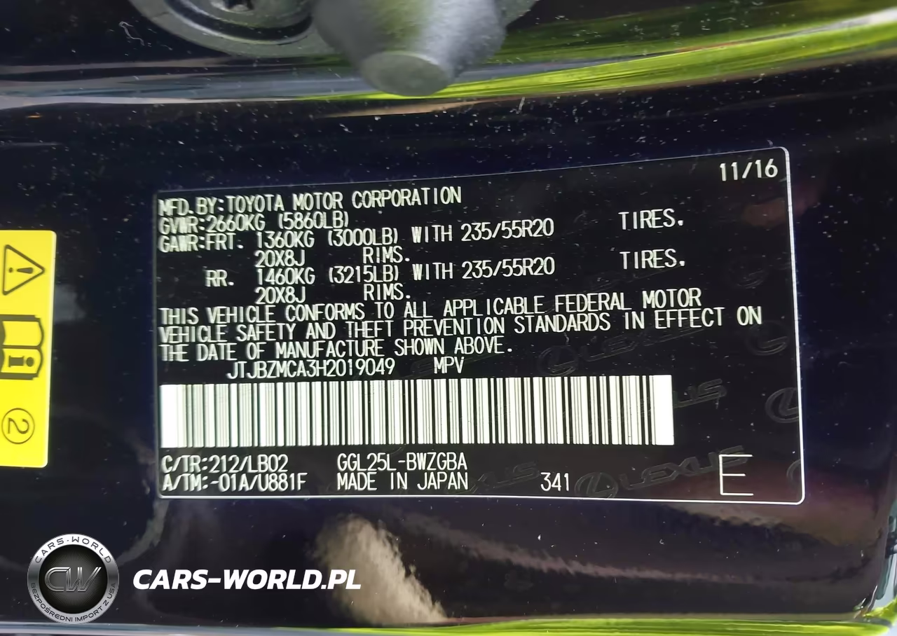 2017 Lexus Rx 350 VIN:JTJBZMCA3H2019049 - 9