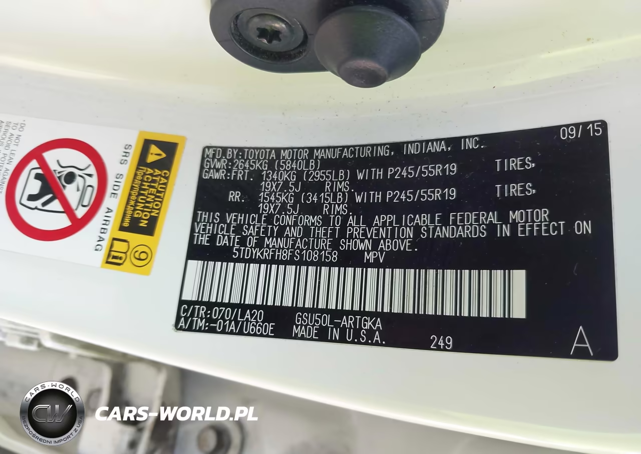 2015 Toyota Highlander Limited V6 VIN:5TDYKRFH8FS108158 - 9