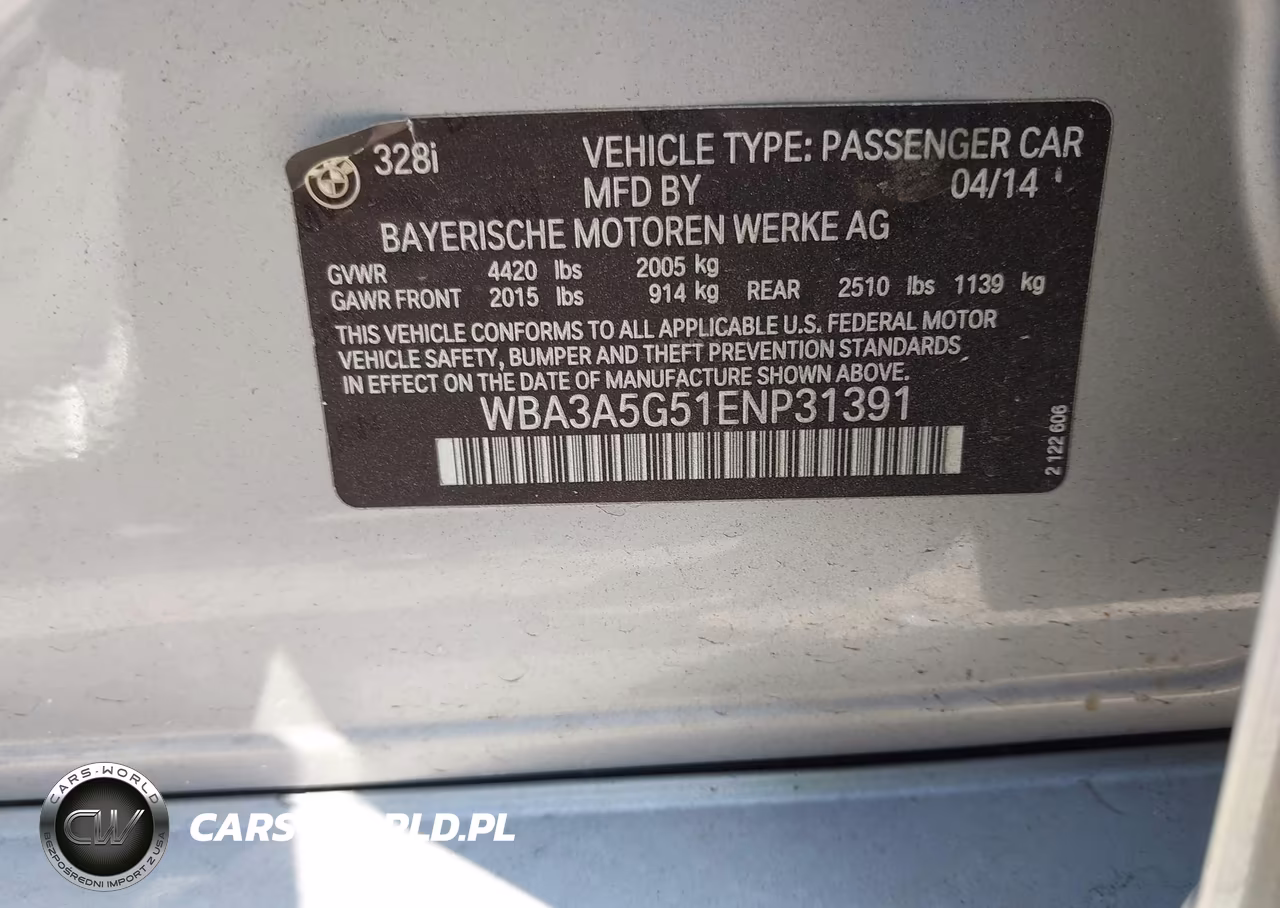 2014 BMW 328I VIN:WBA3A5G51ENP31391 - 9
