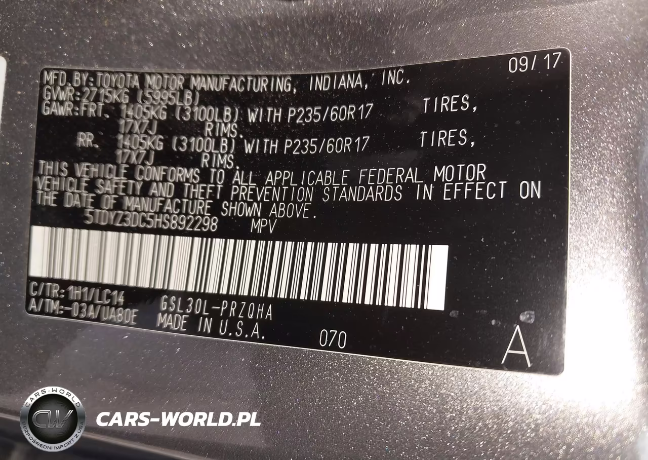2017 Toyota Sienna Xle 8 Passenger VIN:5TDYZ3DC5HS892298 - 9