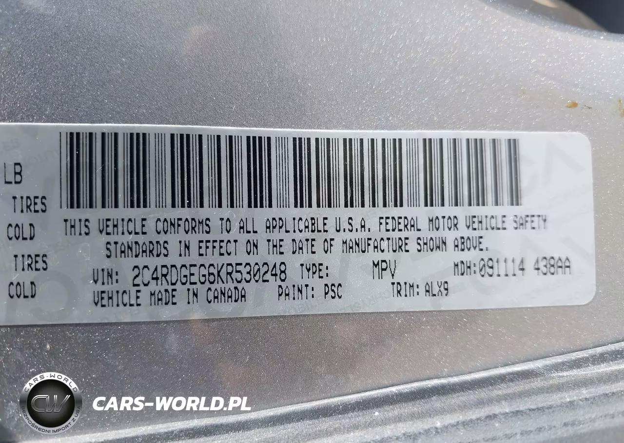 2019 Dodge Grand Caravan Gt VIN:2C4RDGEG6KR530248 - 9