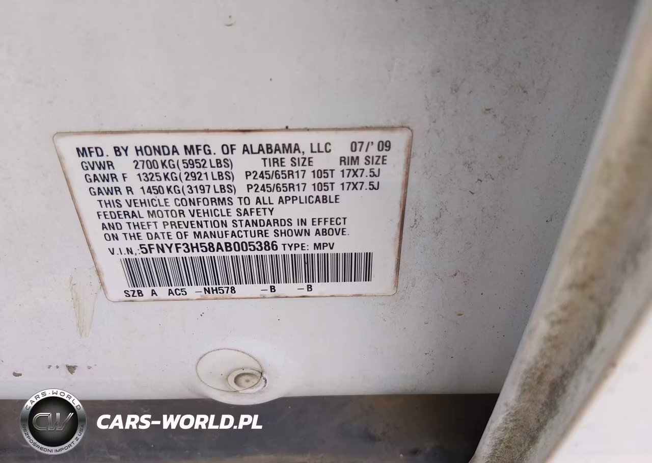 2010 Honda Pilot Ex-L VIN:5FNYF3H58AB005386 - 9
