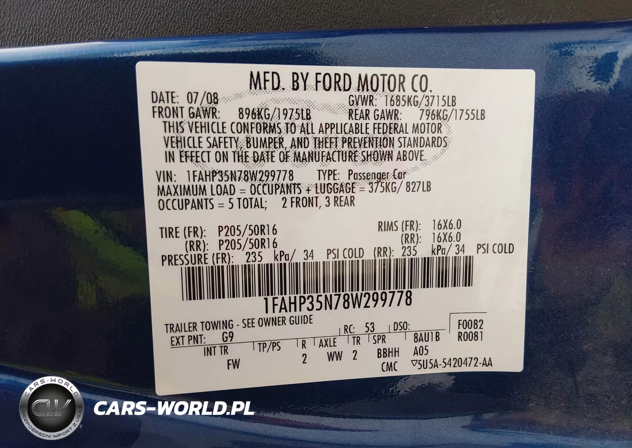 2008 Ford Focus Se-Ses VIN:1FAHP35N78W299778 - 9
