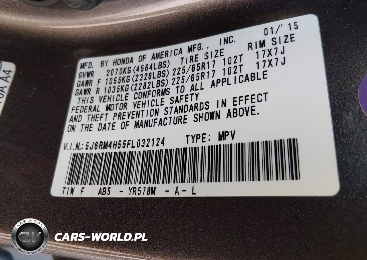 2015 Honda Cr-V Ex VIN:5J6RM4H55FL032124 - 9