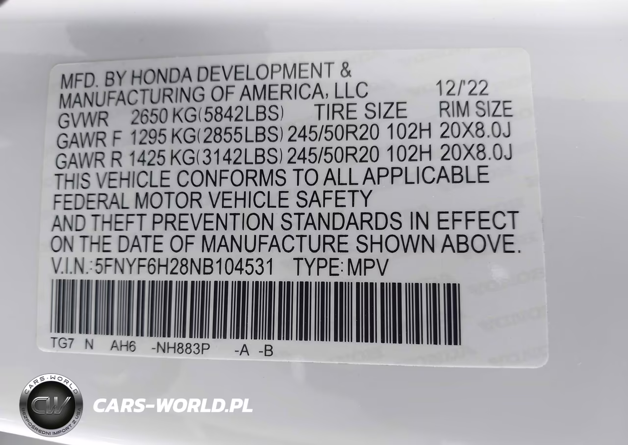 2022 Honda Pilot Awd Special Edition VIN:5FNYF6H28NB104531 - 9
