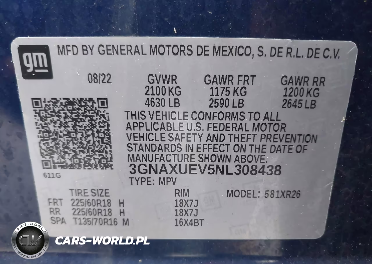 2022 Chevrolet Equinox Awd Lt VIN:3GNAXUEV5NL308438 - 9