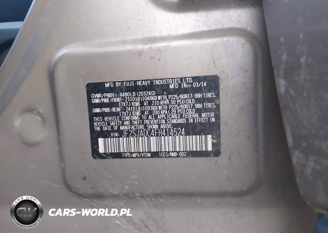 2015 Subaru Forester 2.5I Premium VIN:JF2SJADC4FH414524 - 9