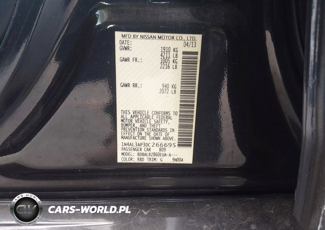 2013 Nissan Altima 2.5 S VIN:1N4AL3AP3DC266695 - 9