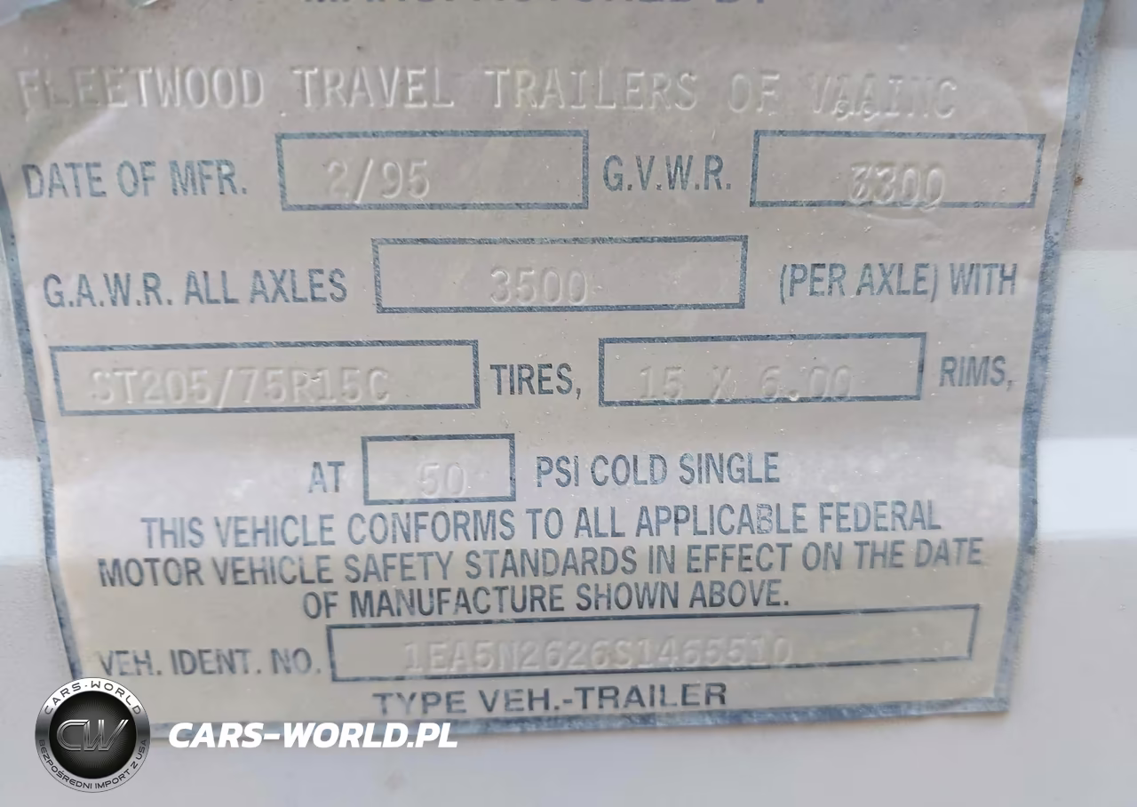 1995 Fleetwood Terry VIN:1EA5N2626S1465510 - 9