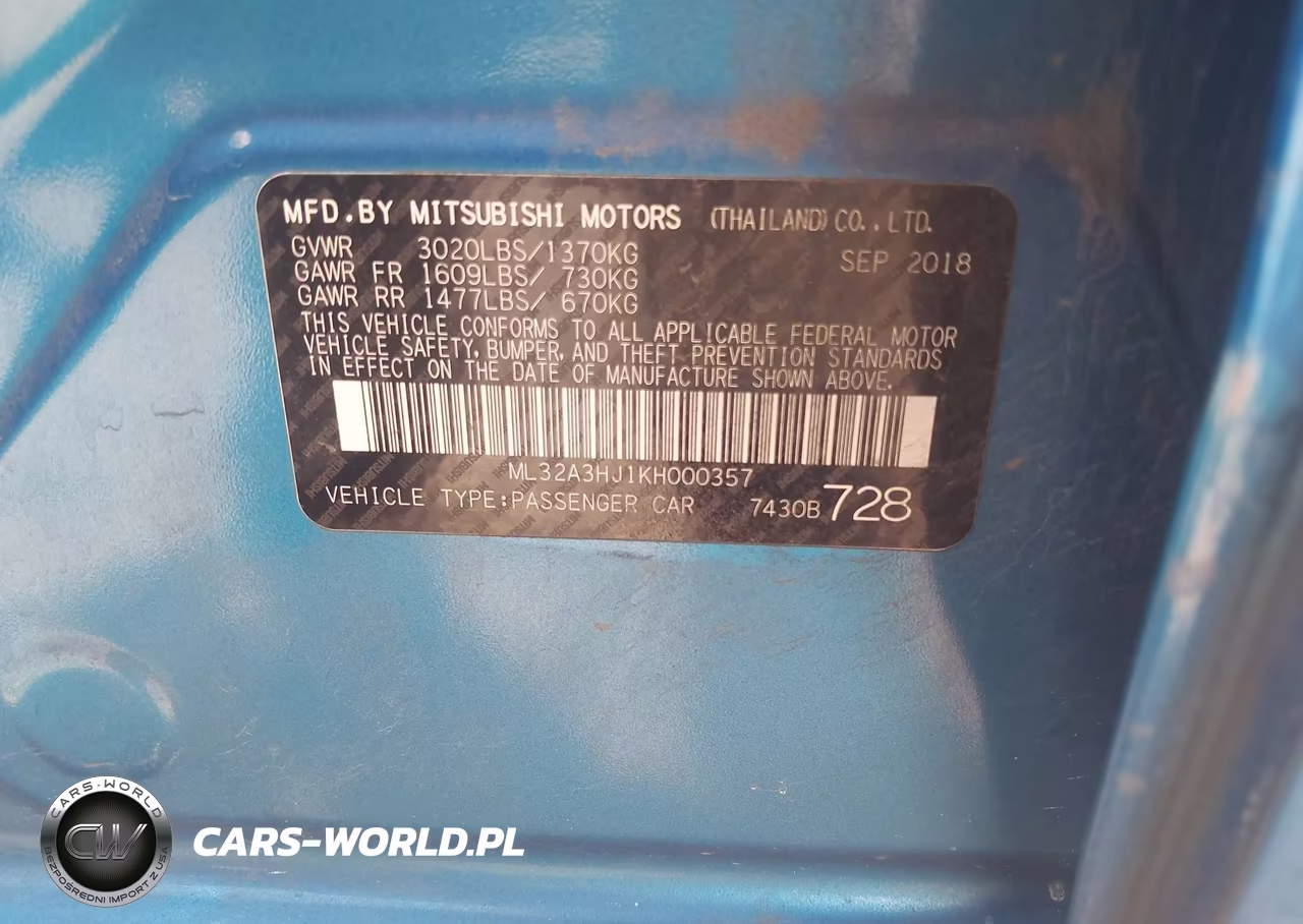 2019 Mitsubishi Mirage Es VIN:ML32A3HJ1KH000357 - 9