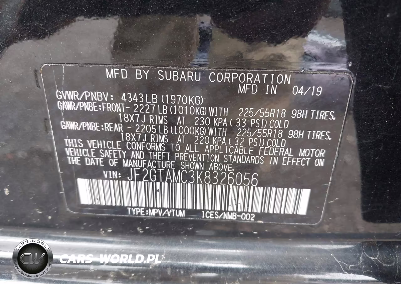2019 Subaru Crosstrek 2.0I Limited VIN:JF2GTAMC3K8326056 - 9