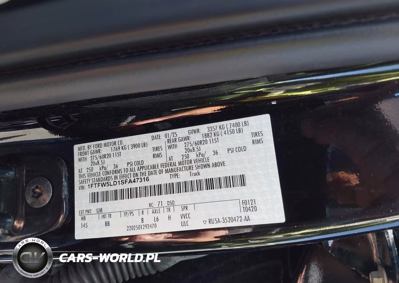 2025 Ford F-150 Lariat VIN:1FTFW5LD1SFA47316 - 9